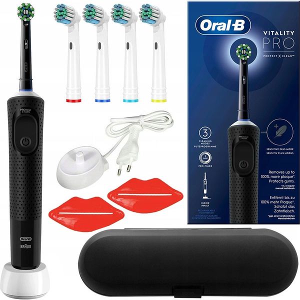 Oral-B Vitality Pro D103 Protect X Clean Custodia Da Viaggio Nera 4 Accessori-image