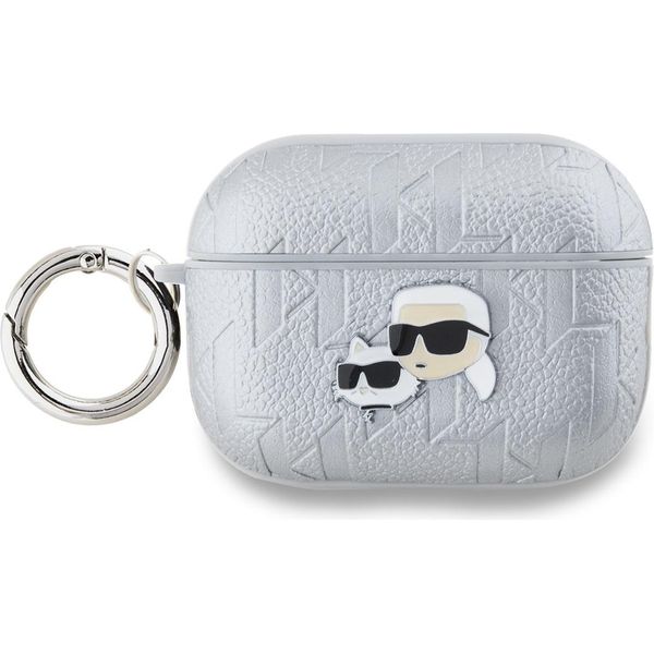 Karl Lagerfeld, Custodia Per Airpods Pro 2 Con Rilievo Karl & Choupette, Argento-image