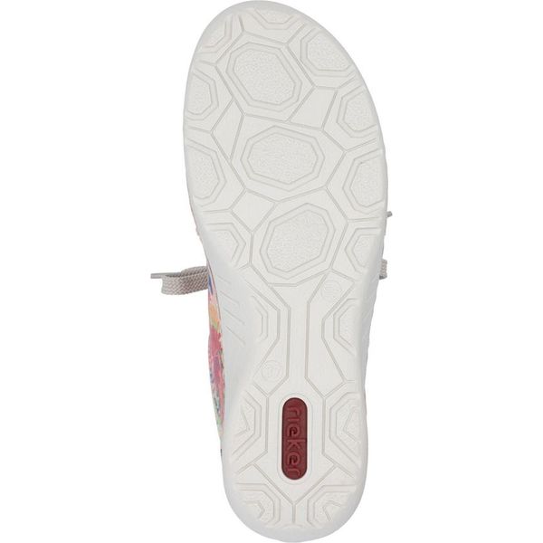 Rieker Donna Scarpa Slip-On Sportiva Con Motivo Floreale E Zip 52567, Misura:38 Eu, Colore:Rosa-image