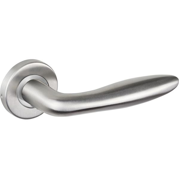 Maniglie Per Porte Lavuzo Pratona In Acciaio Inox Su Rosetta Rotonda - Per Set-image