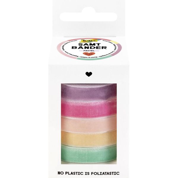 Folia 12141 Folia Set Di Nastri In Velluto Pastell, Colori Assortiti-image