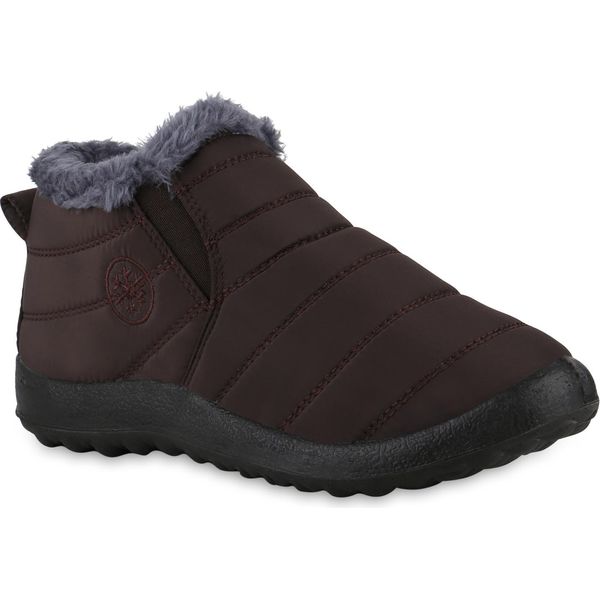 Van Hill Donna Stivali Invernali Foderati Caldi Stivaletti Scarpe Comode 841499, Colore: Marrone, Taglia: 37-image