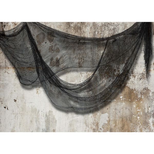 Halloween Haunted House Bloody Fabric Decoration Red Scary Horror Party Theme Wall Decoration Scary Eerie Atmosphere Decoration Fabric Scenario, Colore: Grigio-image
