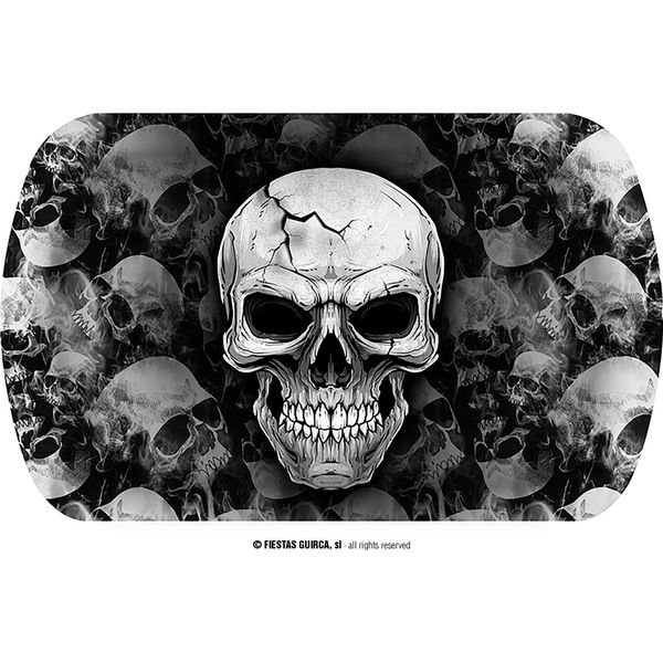 Halloween Graveyard Decoration Undead Bowl Horror Skull Spooky Design Party Item Dark Atmosphere Sparkling Mystical Element, Colore: Grigio-image