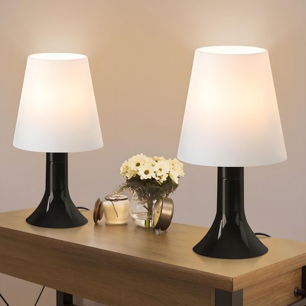 Zmh Lampada Da Comodino Lampada Da Tavolo Da Soggiorno Con Cavo Lampada Da Tavolo Set Di 2 Piccola Lampada Nera E14 Lampade Da Tavolo Stile Country Moderno Per Tavolo Da Pranzo Camera Da Letto Senza Lampadina-image
