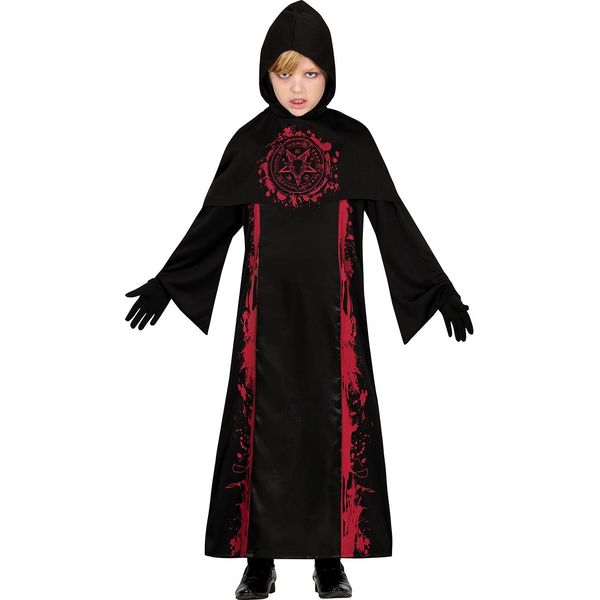 Costume Halloween Da Stregone E Mago Oscuro Per Bambini, Taglia: 128/134 Colore: Nero-image