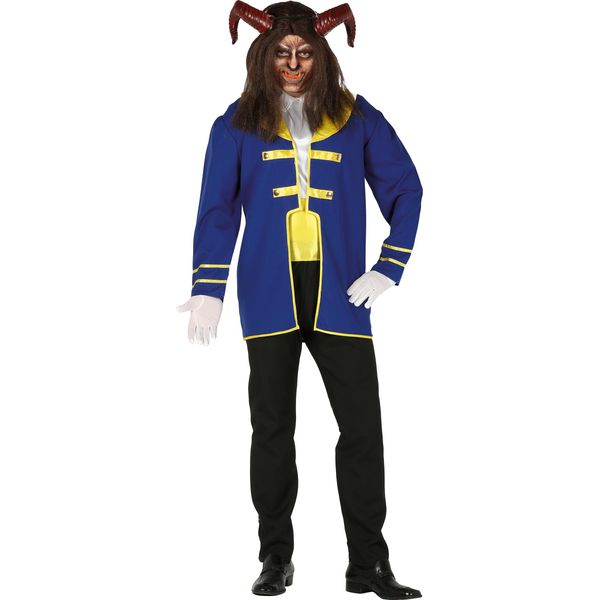 Mostro Principe Fiabesco Costume Da Uomo Carnevale Blu Reale Giallo, Taglia: 54 - 56 (Xl) Colore: Blu-image