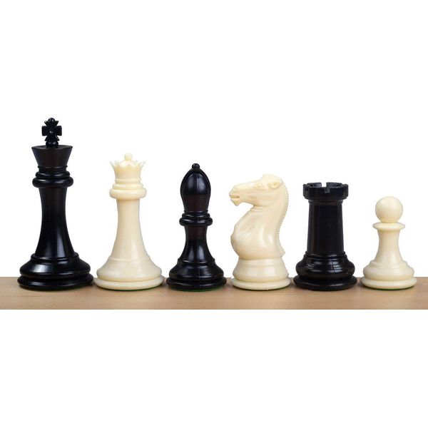 Esclusive Figure Di Scacchi Staunton N. 7, Bianco/Nero, Con Peso In Metallo (Re 104 Mm)-image
