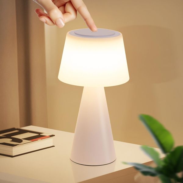 Zmh Lampada Da Tavolo Ricaricabile Da Comodino Led 3600Mha Lampada Da Tavolo Senza Fili Touch Dimmable Con Usb Ricaricabile Lampade Da Tavolo A Batteria Bianca Per Il Soggiorno Moderno Camera Da Letto Outdoor-image