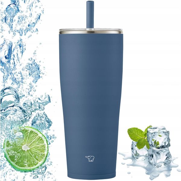 Tazza Termica Con Cannuccia Da Viaggio Zojirushi SX-HA89H-AM 890 Ml Blu Navy-image