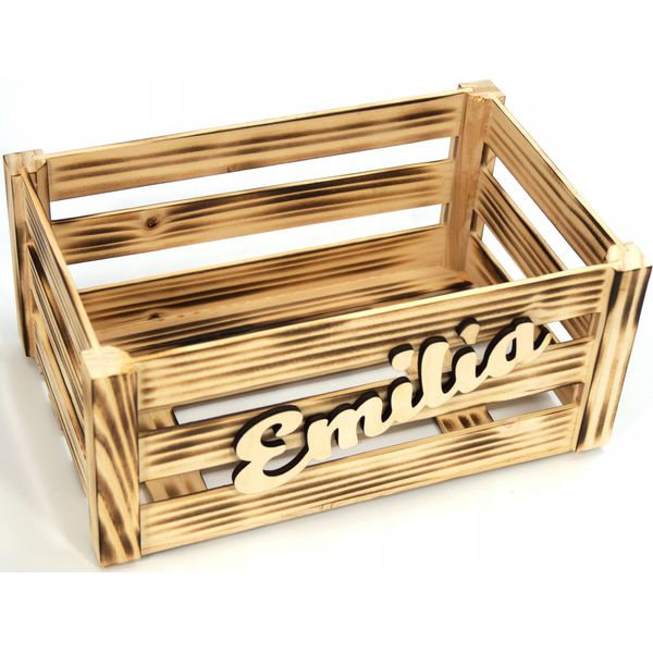Cassa In Legno Bruciato Con Scritte - 28X18X12,5 Cm - Cassa Decorativa D'epoca - Cassa Di Legno Per Riporre Gli Oggetti-image