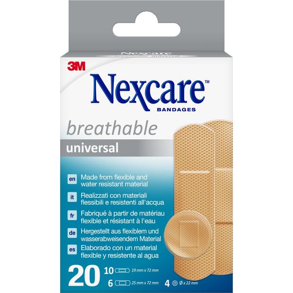 Nexcare™ Cerotti Universali Traspiranti, Assortiti, 20/Confezione | Confezione (1 Pezzo)-image