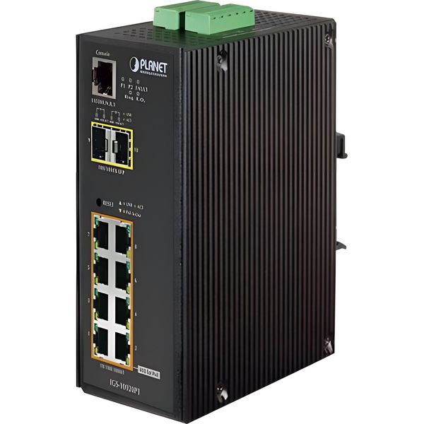 Planet IGS-10020PT - Switch - Gestito - 8 X 10/100/1000 (Poe) + 2 X Gigabit Sfp - Un Din-Schiene Montierbar, Wandmontie-image