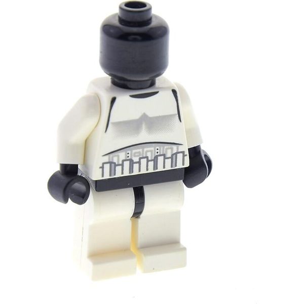 1X Lego Minifigure Star Wars Stormtrooper Testa Bianca Nera 973Pskc01 Sw0188-image