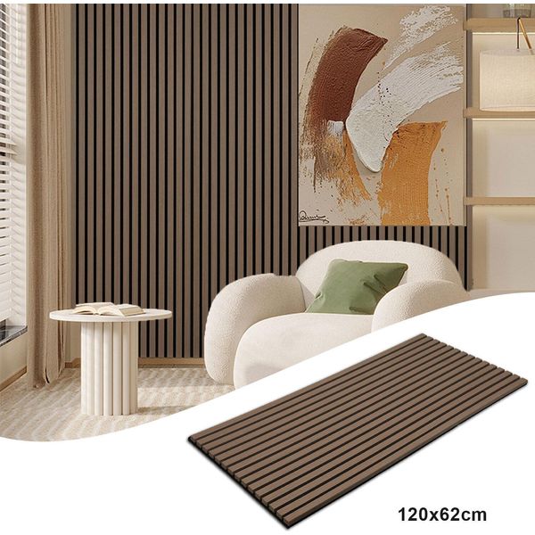Hengda Pannello Acustico Pannello A Parete Moderno Pannelli A Parete Acustici Pannelli A Parete In Legnolegno 1 Pannelli Pannelli A Parete Mdf 120X60X2,1Cm Noce-image