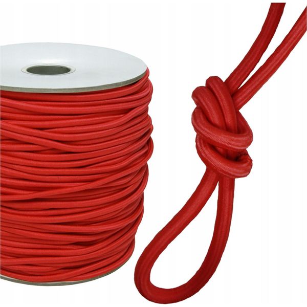 Ekspand | Corda In Gomma Elastica Rope - 12Mm - Rosso - Alta Elasticità - Resistente Ai Raggi Uv - 80M-image