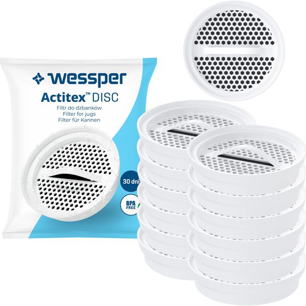 12X Wessper Aquaclassic Active Max Filtro Di Ricambio Per Caraffa Dafi Crystal, Brita Classic, Dafi Classic-image