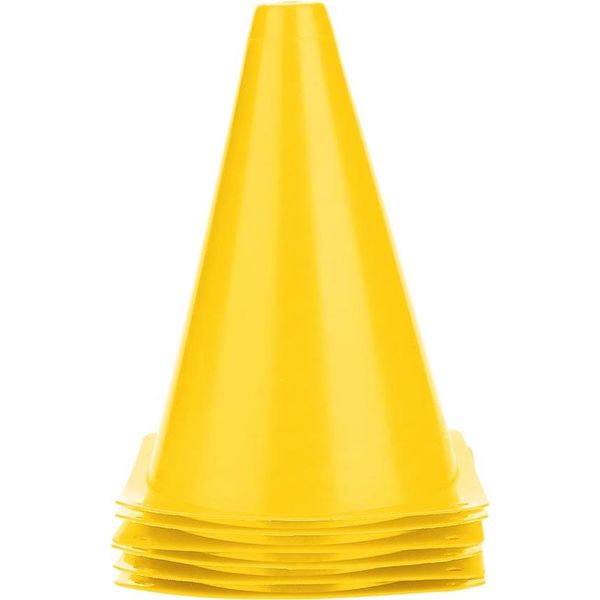 6PCS 18 Cm Calcio Allenamento Coni Calcio Barriere Plastica Porta Marcatore Accessori (Giallo)-image