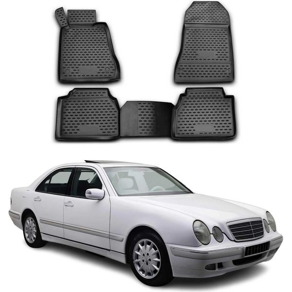 1995-2002 Mercedes W210 Tappetini Tpe Nero 4 Pz-image