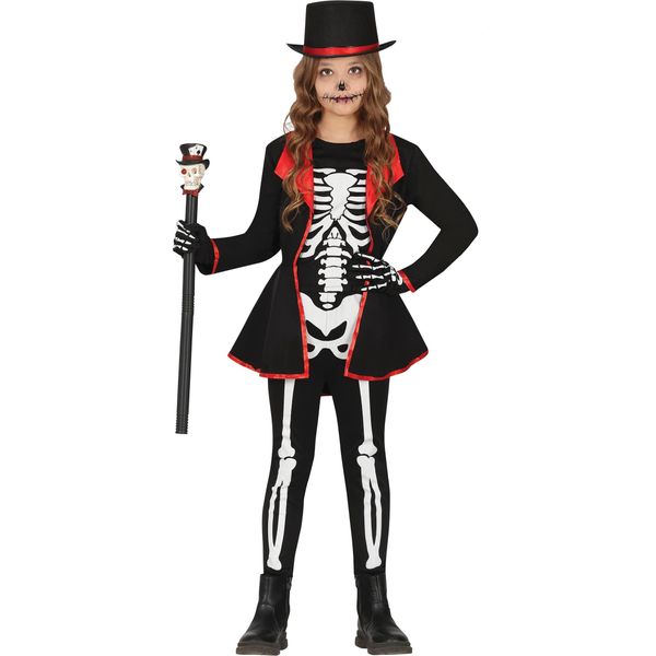 Guirca Costume Da Scheletro Elegante Per Bambina 5-6 Anni 5-6 Anni-image