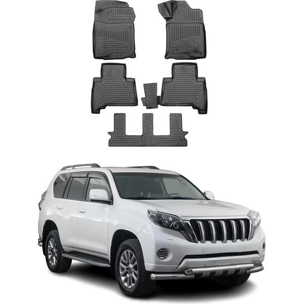 Omac Tappetini In Gomma Per Toyota Land Cruiser Prado 2009-2023 Tpe Nero 5X-image