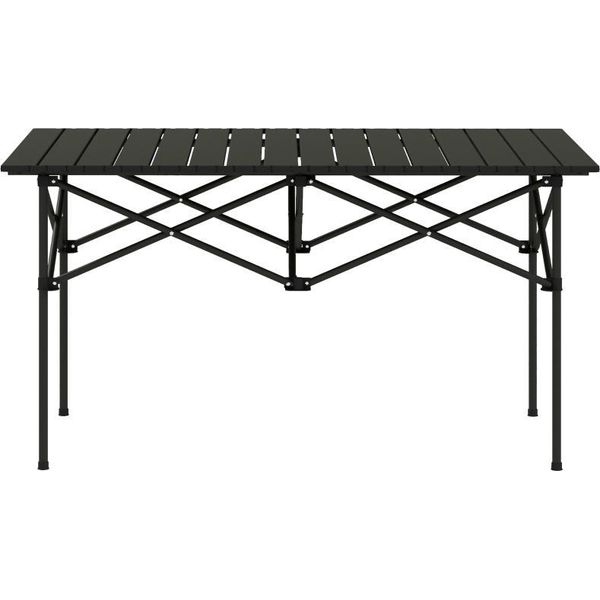 Tavolo Da Campeggio Fortuna Lai Tavolo Pieghevole Con Piano Avvolgibile Tavolo Da Giardino Con Telaio A X In Alluminio Leggero Tavolino Per 2 Persone Tavolo Pieghevole Per Giardino, Balcone, Campeggio 95 X 55 Cm Nero-image