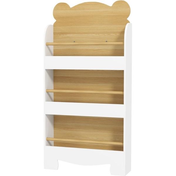 Fortuna Lai Libreria Per Bambini Libreria Per Bambini Con 3 Ripiani Scaffale In Legno Scaffale Per Giocattoli Libreria Per Giocattoli Scaffale Per Cameretta Dei Bambini Scaffale Per Cameretta Dei Bambini Sala Giochi 55X15X110 Cm Bianco-image