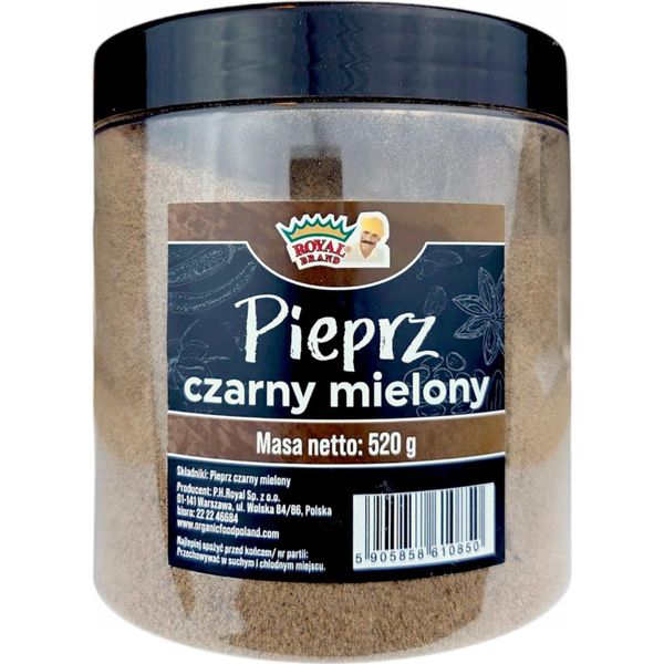 Pepe Nero Macinato Di Marca Royal 520G In Un Bel Barattolo Grande Riutilizzabile-image