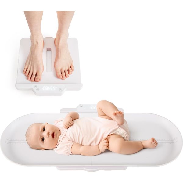 Costway Bilancia Digitale Per Bambini Con Vassoio, Da 50G A 150Kg, Bilancia Per Bambini Con Display A Led, 5 Modalità Di Misurazione E Funzione Tara E Mantenimento, Bilancia Per Allattamento, Bilancia Per Animali Domestici-image