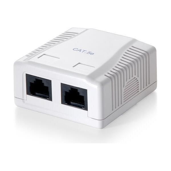 Equip Aufputzdose Cat5E 2-Port 2X RJ45 Utp Prem. Ral 9010 Ws Polybeutel-image
