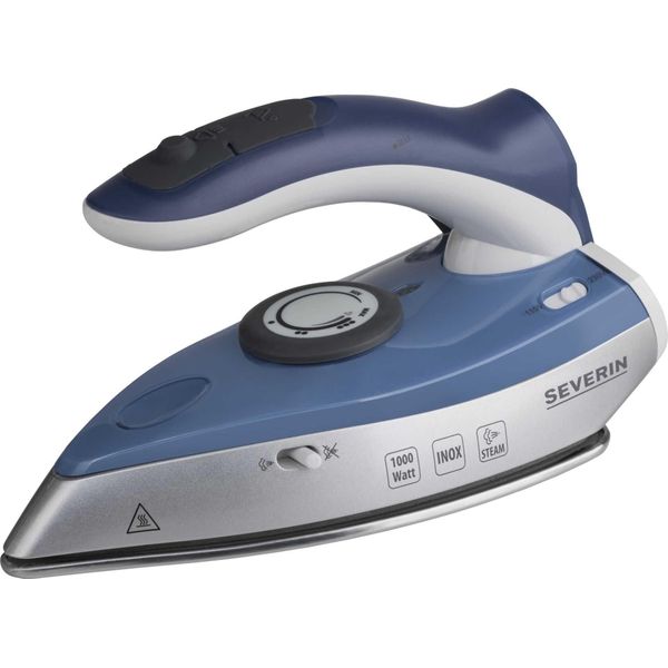 Severin Ba 3234 Iron Dry & Steam Iron Stainless Steel Soleplate 1000 W Blue, Silver-image