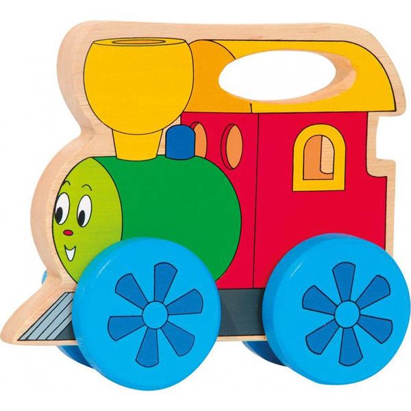 Treno Giocattolo Locomotiva In Legno Ferrovia Figura In Legno Colorata In Legno-image
