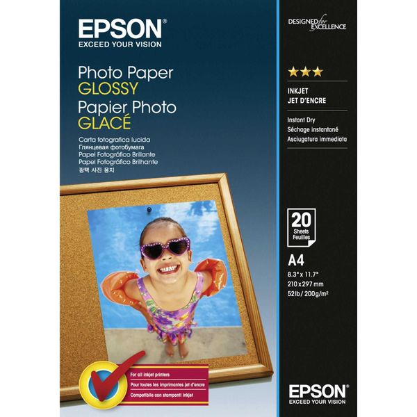 Epson - Fotopapier, GläNzend - A4 (210 X 297 Mm) - 200 G/M2 - 20 Blatt (C13S042538)-image
