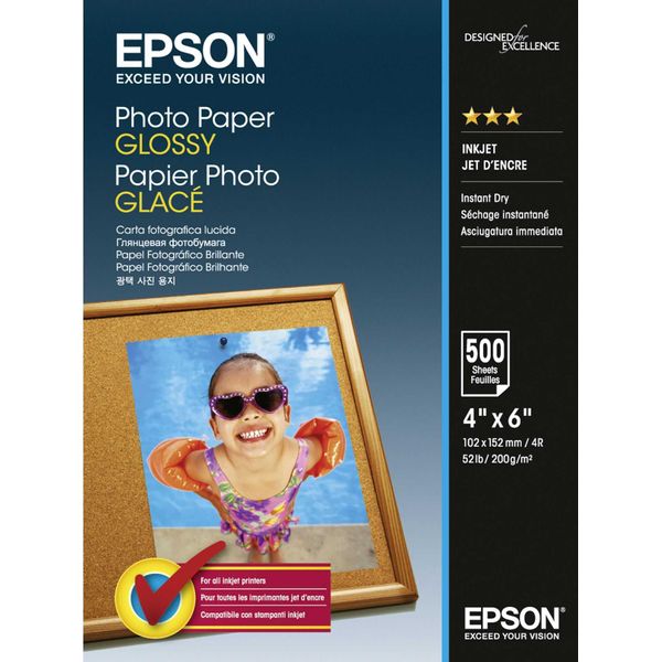 Epson - Fotopapier, GläNzend - 102 X 152 Mm - 200 G/M2 - 500 Blatt (C13S042549)-image