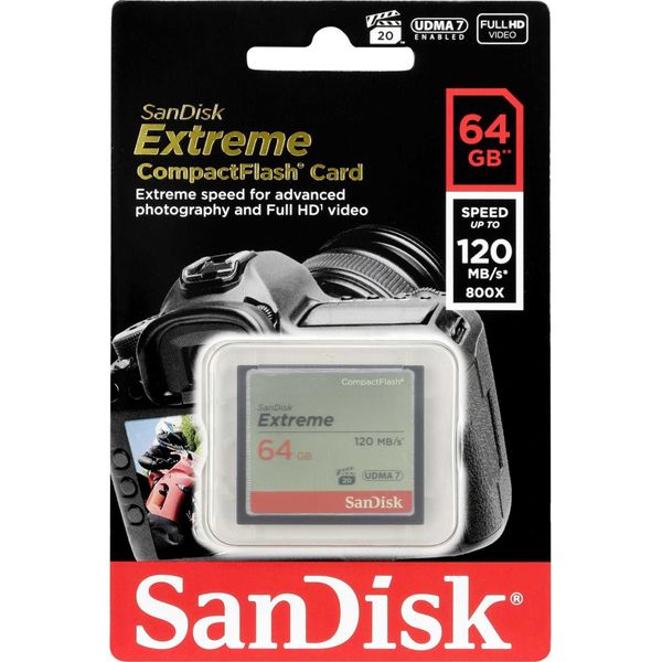 Sandisk Extreme - Scheda Di Memoria Flash - 64 Gb - 567X - Compactflash-image