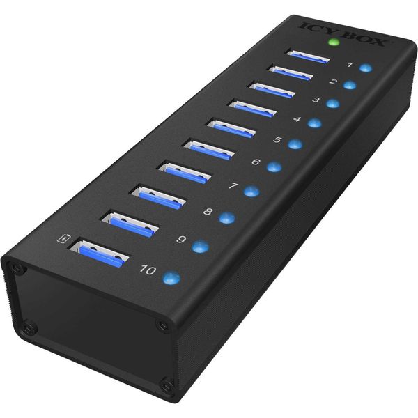 Raidsonic Icy Box IB-AC6110 - Hub - 10 X Superspeed Usb 3.0 - Desktop-image