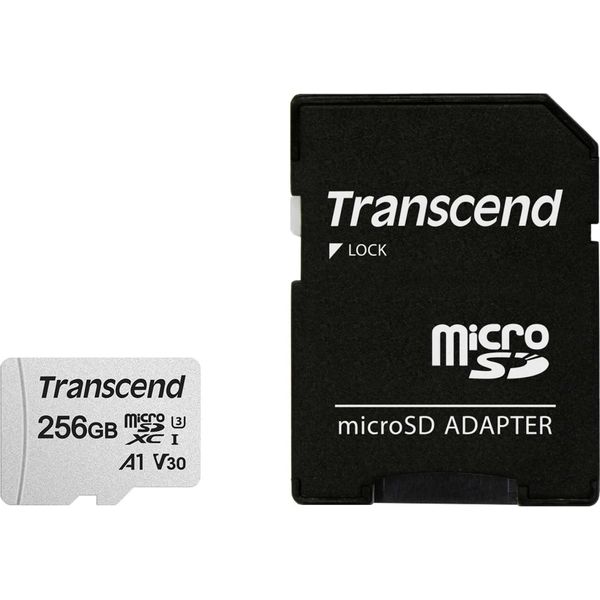 Transcend 300S - Scheda Di Memoria Flash (Adattatore Incluso) - 256 Gb - A1 / Classe Video V30 / UHS-I U3 / Classe10 - Microsdxc-image