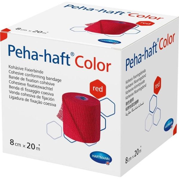 Hartmann Peha-Haft Colore Benda Elastica Di Fissaggio Rossa 8 Cm X 20 M | Confezione (1 Pezzo)-image