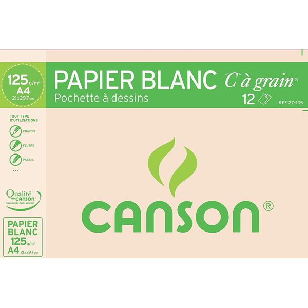 Canson C200027105 Canson Zeichenpapier "C"" à Grain, Din A4, 125 G/Qm"-image
