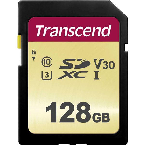 Transcend 500S - Scheda Di Memoria Flash - 128 Gb - Classe Video V30 / UHS-I U3 / Classe10 - Sdxc UHS-I-image