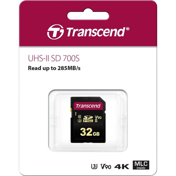 Transcend 700S - Scheda Di Memoria Flash - 32 Gb - Classe Video V90 / UHS-II U3 / Classe10 - Sdhc UHS-II-image