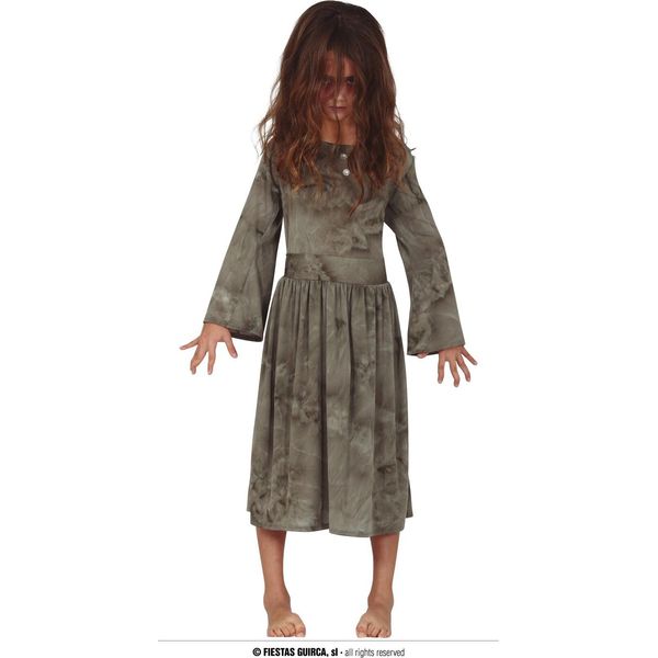 Fantasma Costume Di Halloween Vestito Spettrale Notte Fantasma Festa Per Bambini Figura Ombra Vestito Fantasma Figura Spettrale, Taglia: 110/116 Colore: Grigio-image