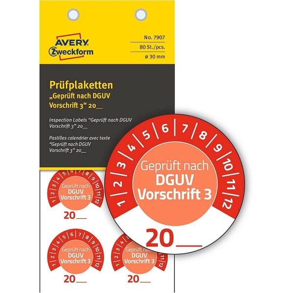 Avery Zweckform 7907 80 Avery Zweckform PrüFplaketten 7907 Rot-image