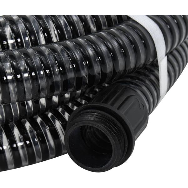 Vidaxl Tubo Di Aspirazione Con Raccordi In Ottone Nero 1,1" 5 M Pvc"-image