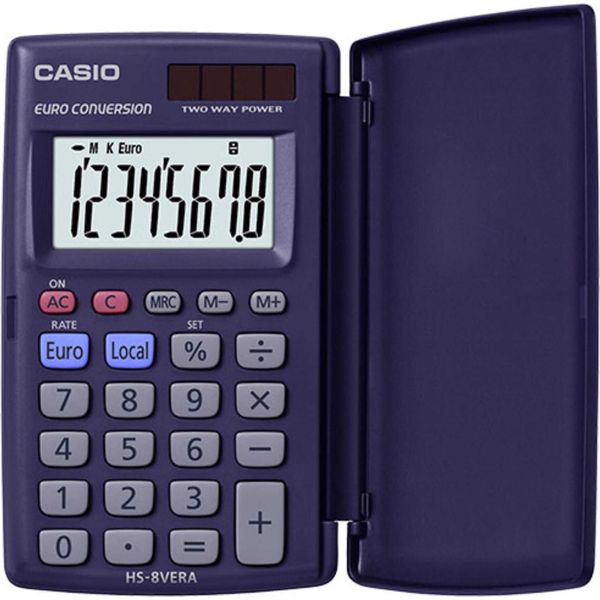 Casio Hs 8VERA Calcolatrice Tasca Calcolatrice Finanziaria Blu-image