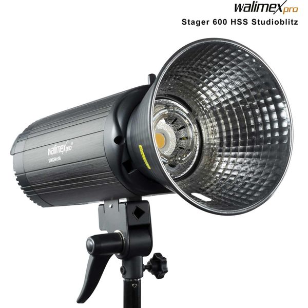 Walimex Pro Stager 600 Hss Flash Da Studio, Luce Da Studio Da 600 W Con Luce Di Modellazione A Led, Luce Video Con Ricevitore A 2,4 Ghz, Breve Tempo Di Spegnimento, Ideale Per Studi Fotografici-image