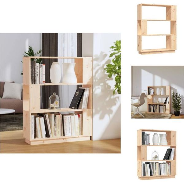 Vidaxl Libreria/Divisorio 80X25X101 Cm In Legno Di Pino Massiccio - Librerie E Scaffali-image