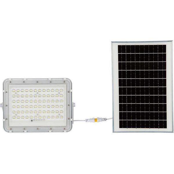 Proiettore Led Solar V-TAC 15W Telecomando, Auto, Timer, IP65 Bianco VT-120W-W 4000K 1200Lm-image