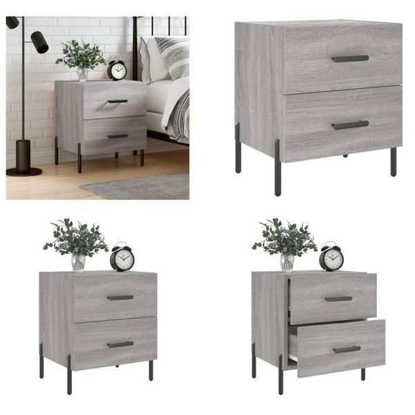 Vidaxl Comodino Grigio Sonoma 40X35X47,5 Cm Materiale A Base Di Legno - Comodino - Comodini - Armadio - Comodino-image