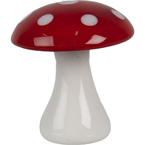 Fungo Decorativo Clayre & Eef Ø 4X4 Cm Vetro Rosso Bianco-image